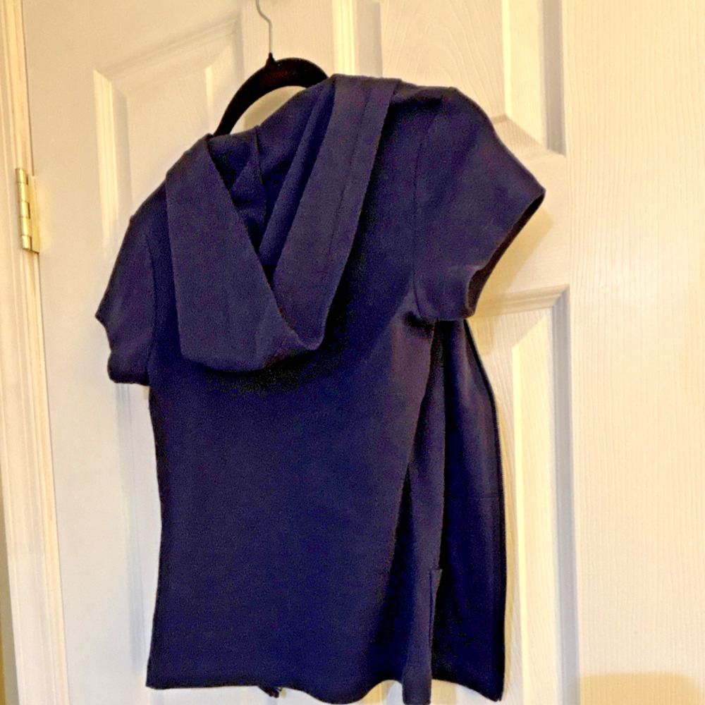 Kavio! Women's Short Sleeve Full Zip Hoodie Blue Cotton Small - Picture 7 of 10